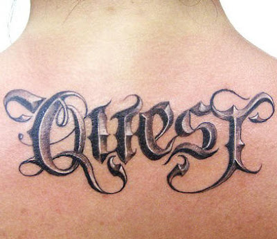 3d font script tattoo