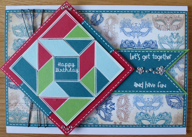 Birthday quilting Card using Woodware products