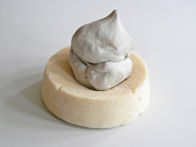 Top, raw ceramic and foam