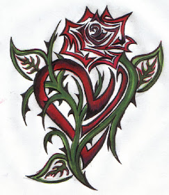 Rose Tattoos: Tribal Hearts And Roses