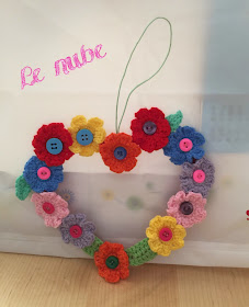 Corazón de flores a Crohet para San Valentín