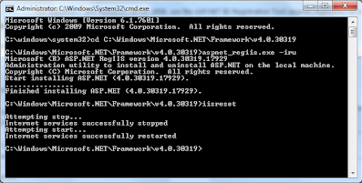 iis reset using command