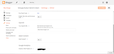 setting up analytics in blogger