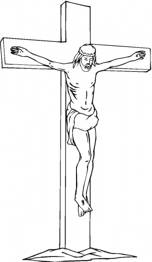 Jesus Christ Crucifixion Printable Coloring Pages for Kids title=