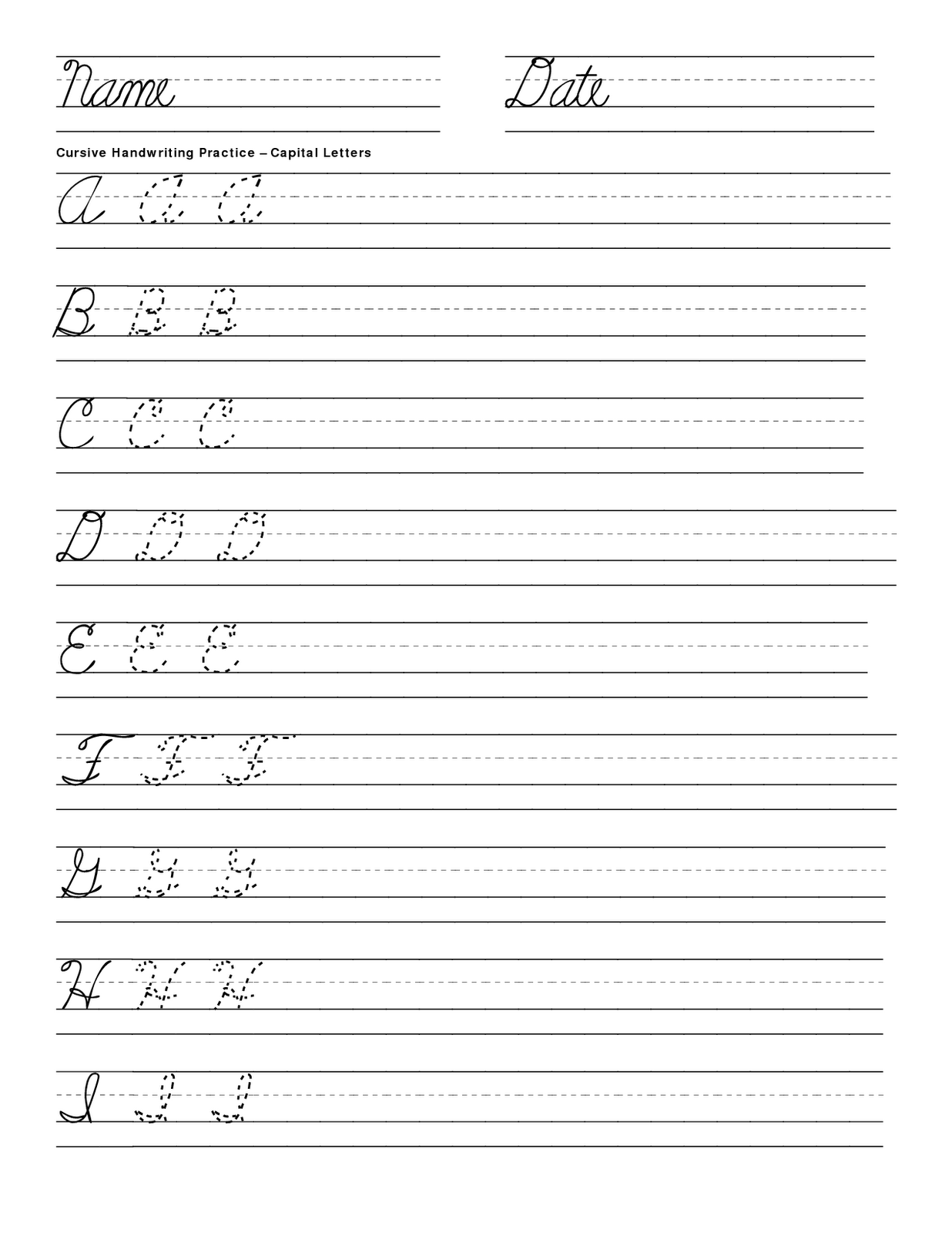 cursive handwriting paper