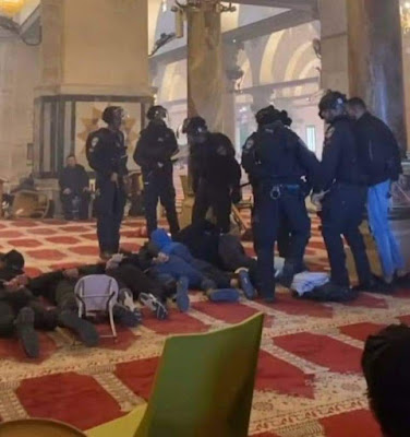 Detainees from inside the mosque