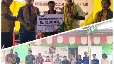 Melki Laka Lena Beri Santunan Jaminan Kematian di TTU dan Malaka, Masing-Masing Ahli Waris Dapat 42 Juta 
