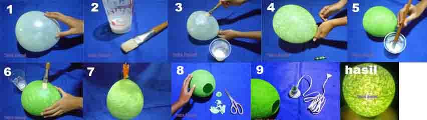Membuat Lampu  Hias  Balon  Benang  Kreatif Kepompong Kreatif