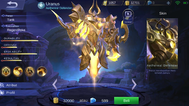 Tutorial, Tips, dan Cara Menggunakan Hero Uranus Mobile Legends