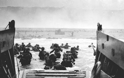 united states military at storming beach at normany france on dday