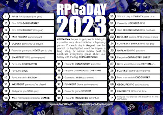 RPGaDay graphic for 2023