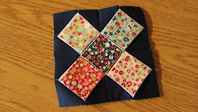 Bonnie and Camille Vintage Picnic cathedral window quilt