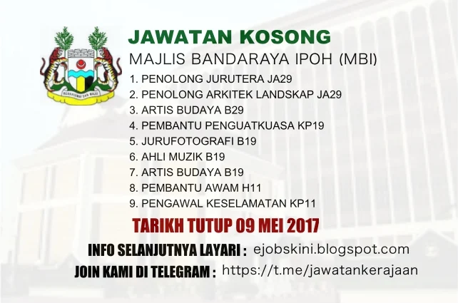 Jawatan Kosong MBI Mei 2017