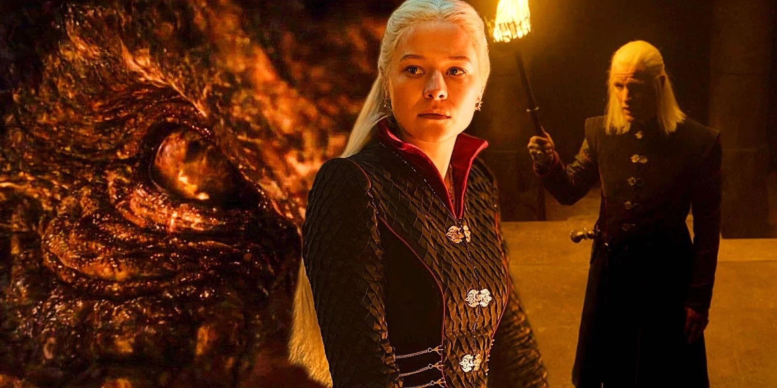 A dramatic scene featuring characters from House Targaryen embroiled in political schemes and betrayal