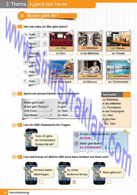 11. Sınıf Almanca A1.2 Çıpa Yayınları Ders Kitabı Cevapları Sayfa 24