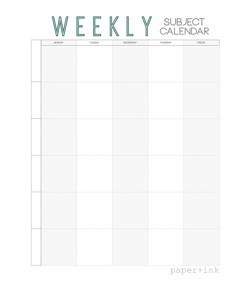 Popular 16+ Weekly Subject Planner Printable