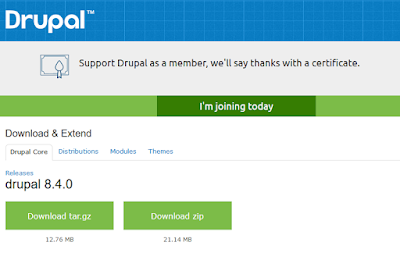 Web de descarga de Drupal 8.4.0