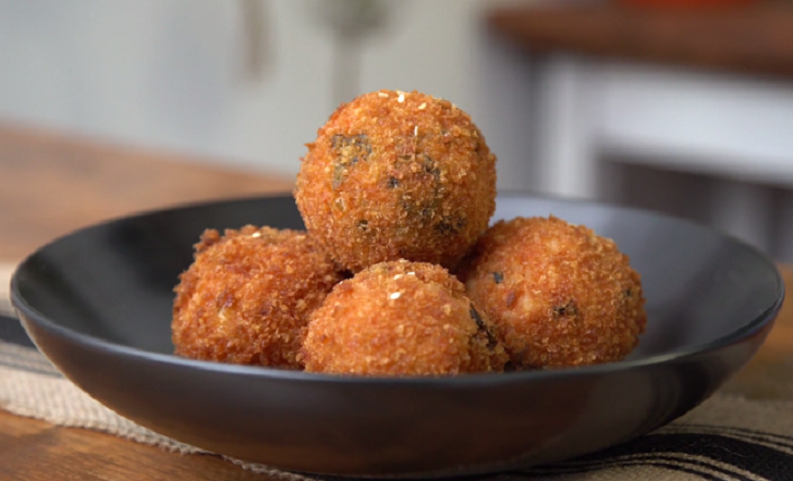 stuffed fried rice balls