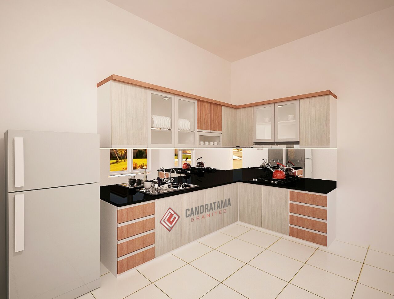 Desain Interior Jombang Minimalis Lemari Gantung Dapur Modern