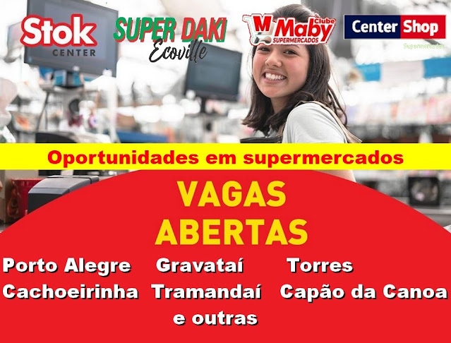 Vagas de Emprego em Supermercados de Porto Alegre, Gravataí, região metropolitana e Litoral