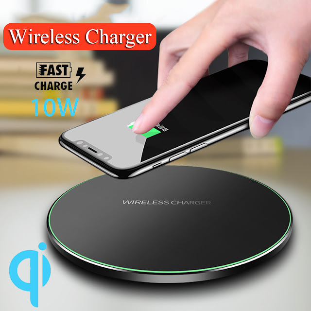 Bakeey Aluminum QI Wireless Fast Charger Charging Dock Pad Mat Phone For iPhone XS XR X