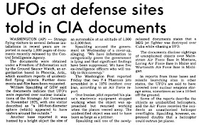 UFOs at Defense Sites Told in CIA Documents 