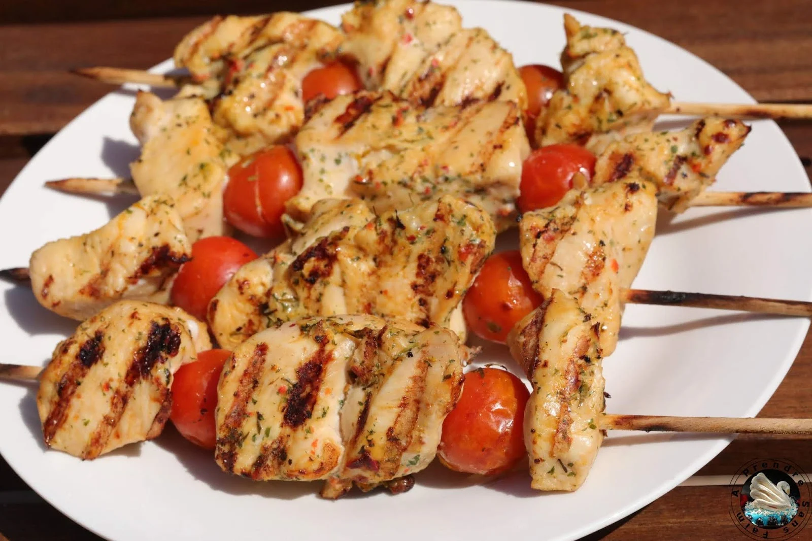 Brochettes de poulet thym citron