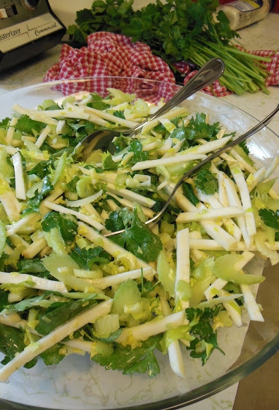 Root and Stem Salad, a delicious crunchy celery and celery root salad!