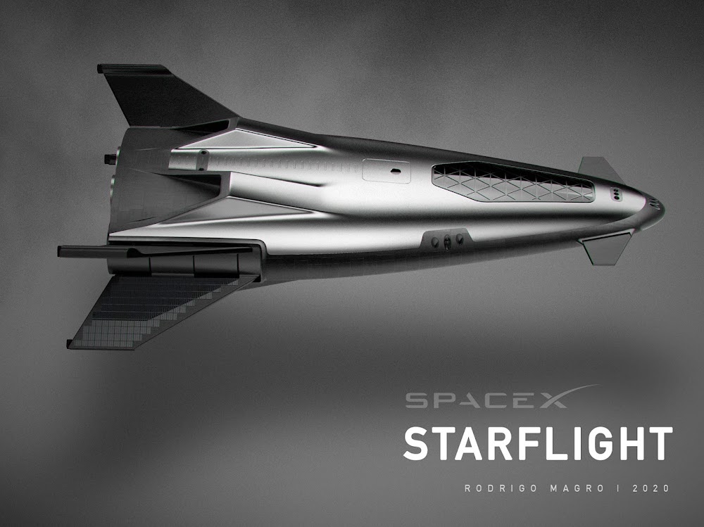 SpaceX orbital shuttle concept by Rodrigo Magro