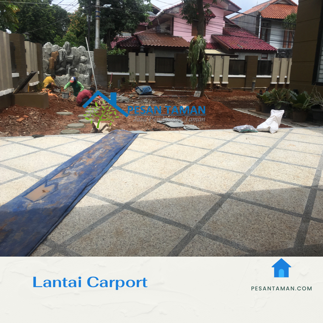 Lantai Carport  Batu Coral  Sikat 