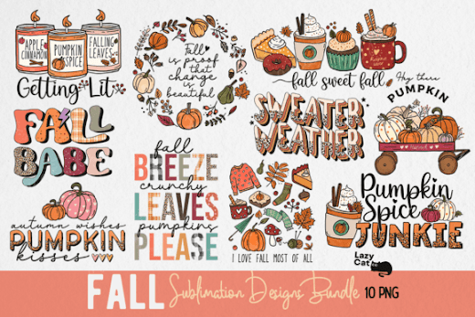 SVG Vector 10 Fall Autumn Sublimation Design Bundle is an awesome source for free SVG files