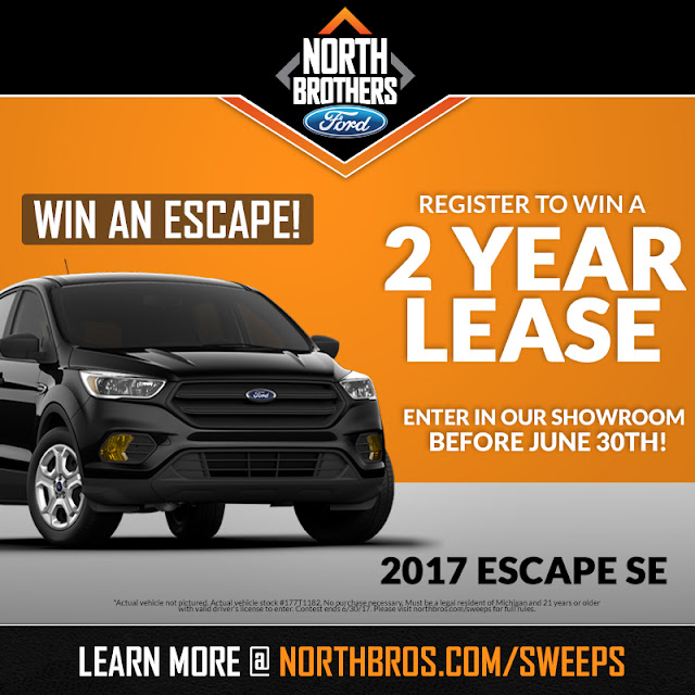 Win a 2-Year 2017 Ford Escape Lease from North Brothers Ford