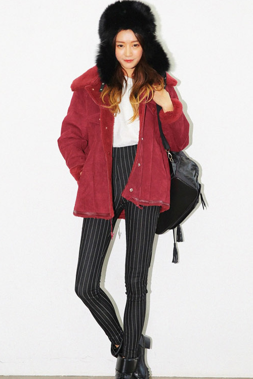 Simple Snap-Buttoned Mustang Coat