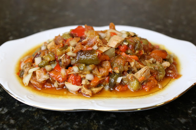 Ensalada de pimientos y tomates asados