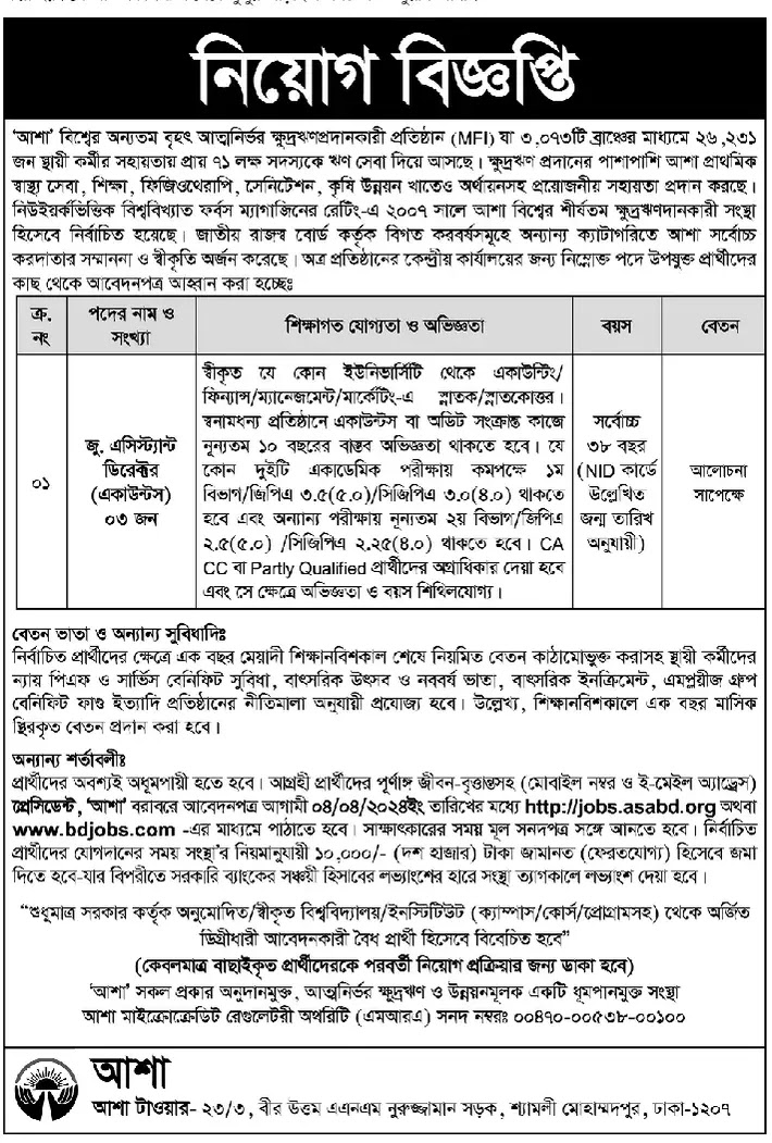 Asa NGO Job Circular 2024