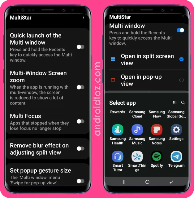 Settings and Quick Launch of Multi Window Feature in Multi Star Module