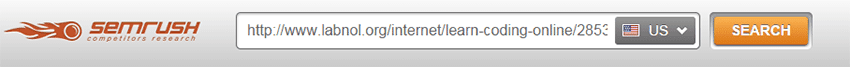 semrush keyword analytics: labnol.org learn coding post
