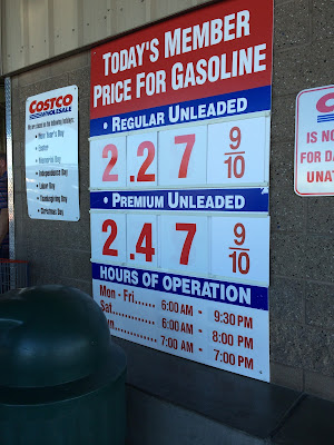Costco gas for Jan. 31, 2015 at Redwood City, CA