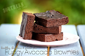 Healthy Avocado Fudge Brownies - gluten free, flourless, low fat, lower sugar, healthy brownie recipe, paleo