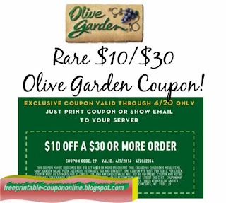 Free Printable Olive Garden Coupons