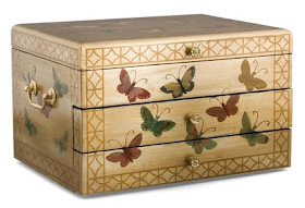 flatware chest with butterflies