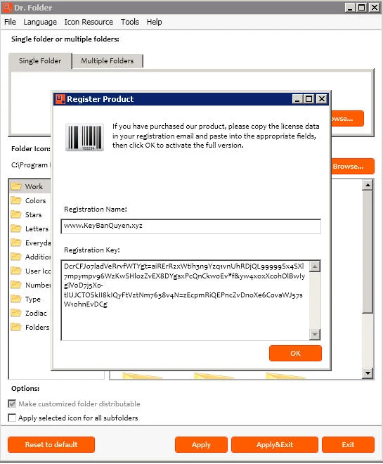 Dr. Folder 2.6.1.0 Full Key, Phần mềm giúp chuyển màu sắc của thư mục.