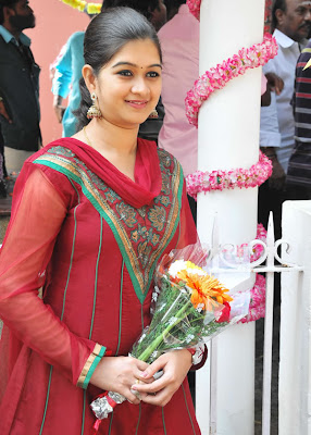 Tamil TV Anchor Monika in Red Sudithar Photos