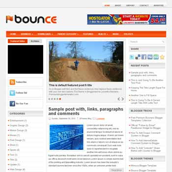 Bounce style blog template. template image slider blog. magazine blogger template style