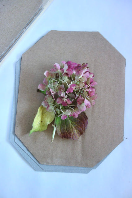 summer, hydrangea flower, pink flower, leaves, pressed flowers, flower press, how to press flowers, nature crafts, framed hydrangea flower, blah to TADA