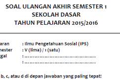 √ Teladan Soal Uas Ips Kelas V Mi/Sd Semester 1