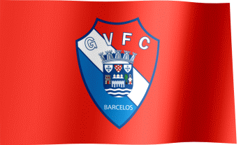 The waving fan flag of Gil Vicente F.C. with the logo (Animated GIF)