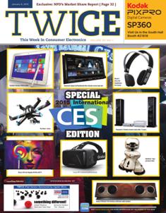 TWICE This Week In Consumer Electronics 2015-01 - January 6, 2015 | ISSN 0892-7278 | TRUE PDF | Quindicinale | Professionisti | Consumatori | Distribuzione | Elettronica | Tecnologia
TWICE is the leading brand serving the B2B needs of those in the technology and consumer electronics industries. Anchored to a 20+ times a year publication, the brand covers consumer technology through a suite of digital offerings, events and custom content including native advertising, white papers, video and webinars. Leading companies and its leaders turn to TWICE for perspective and analysis in the ever changing and fast paced environment of consumer technology. With its partner at CTA (the Consumer Technology Association), TWICE produces the Official CES Daily.