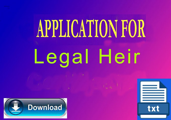 Application  for Tehsildar for legal here certificate