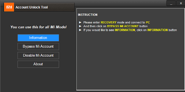 Mi Account Unlock Tool